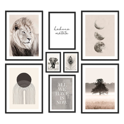 Poster Set Beige Wilderness I mehrteilige Bilderwand I Wandbilder Natur