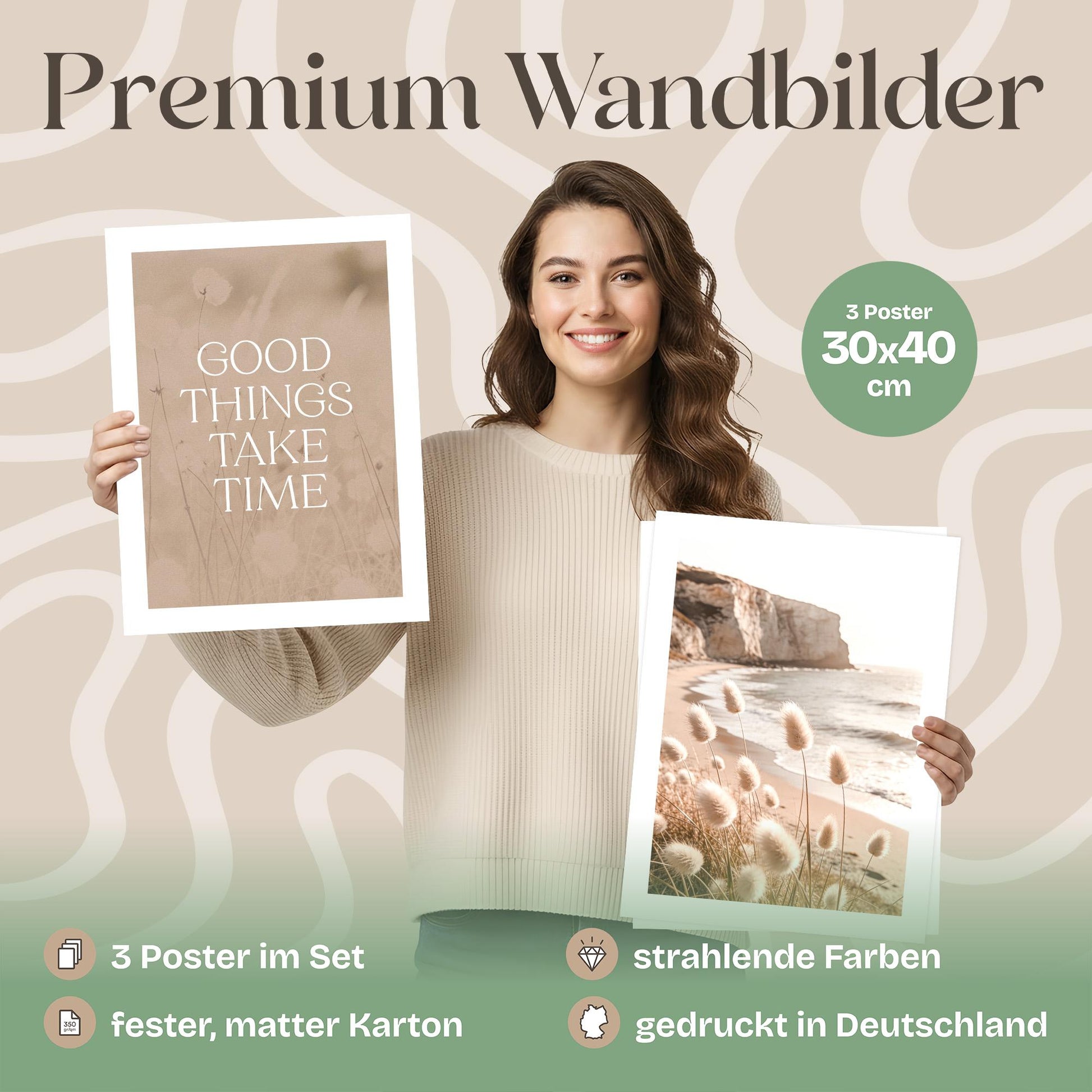 Poster Set Boho Summer Trio Bilderwand Wandbilder Sommer ARTFAVES