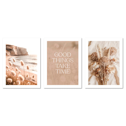 Poster Set Boho Summer Trio I mehrteilige Bilderwand I Wandbilder Sommer