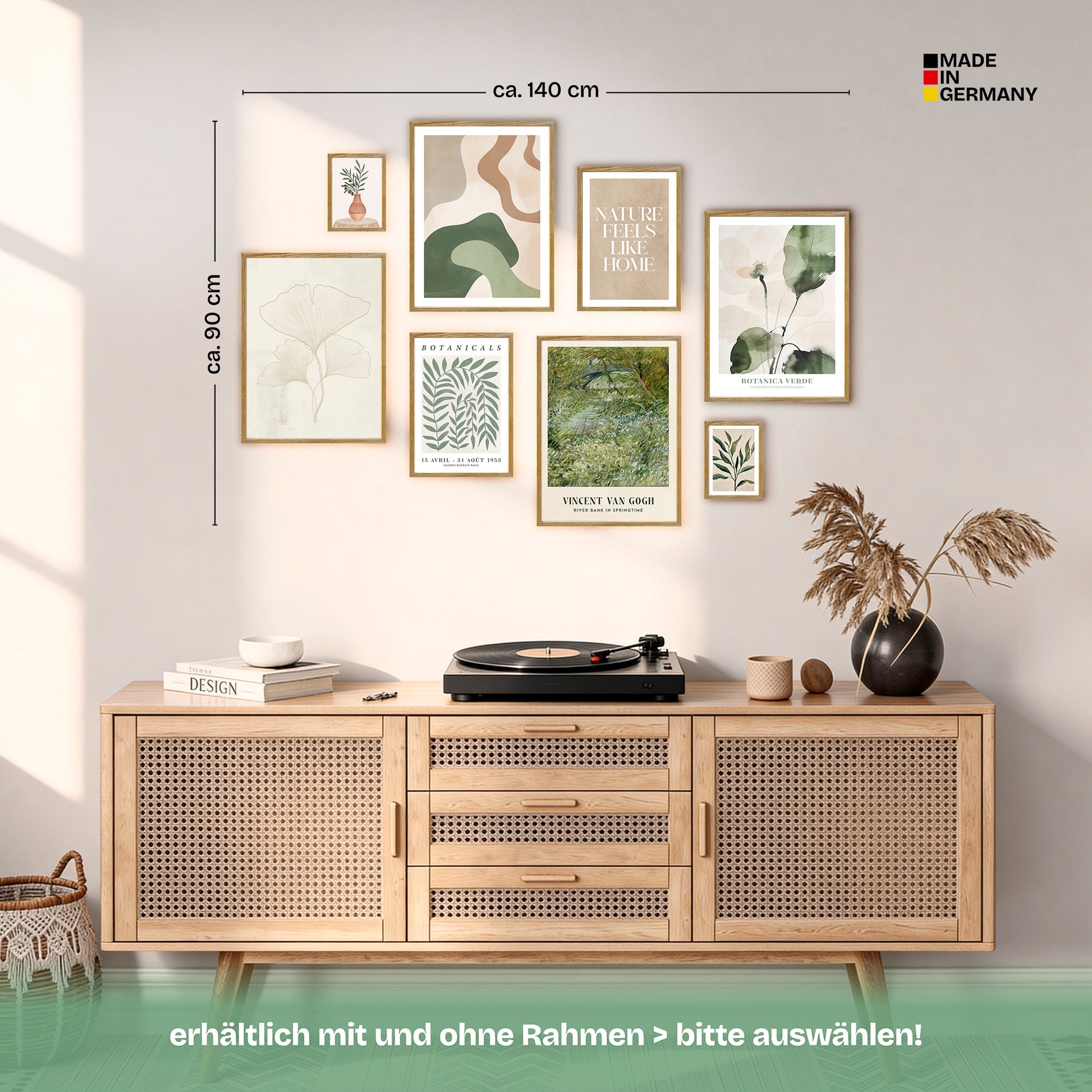 Poster Set Botanica Verde Bilderwand Wandbilder Abstrakt ARTFAVES