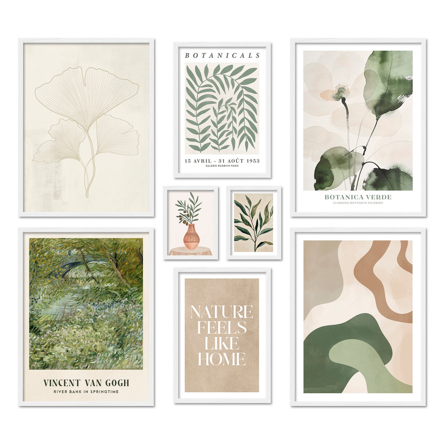 Poster Set Botanica Verde I mehrteilige Bilderwand I Wandbilder Abstrakt