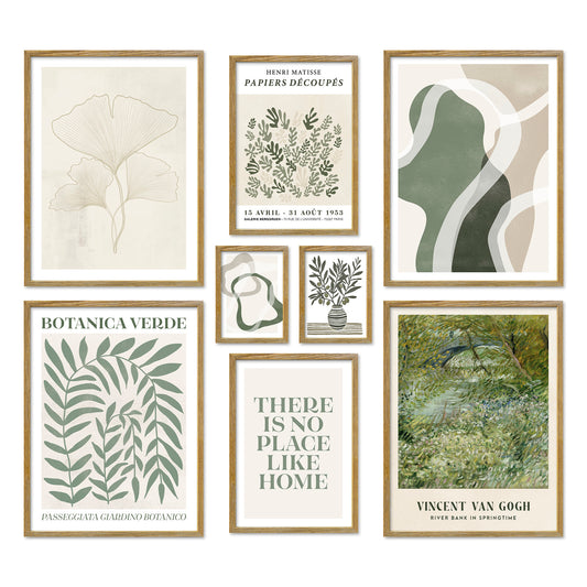 Poster Set Botanica Verde Bilderwand Wandbilder Abstrakt ARTFAVES