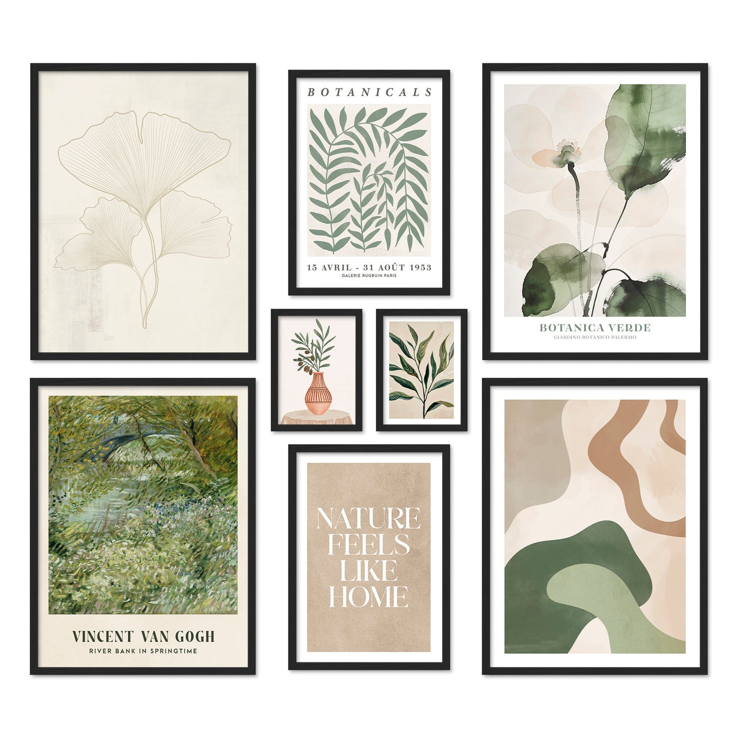 Poster Set Botanica Verde I mehrteilige Bilderwand I Wandbilder Abstrakt