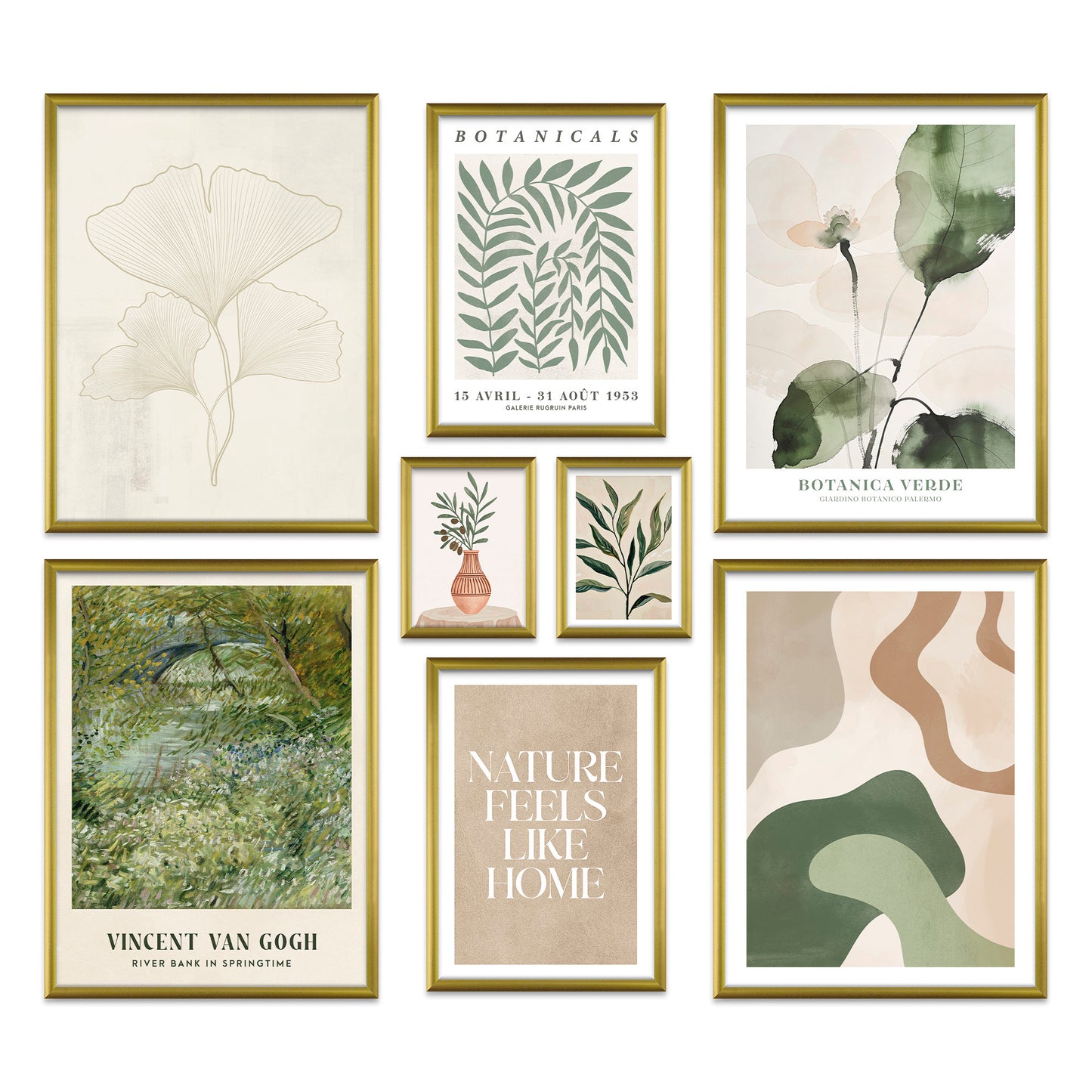 Poster Set Botanica Verde I mehrteilige Bilderwand I Wandbilder Abstrakt