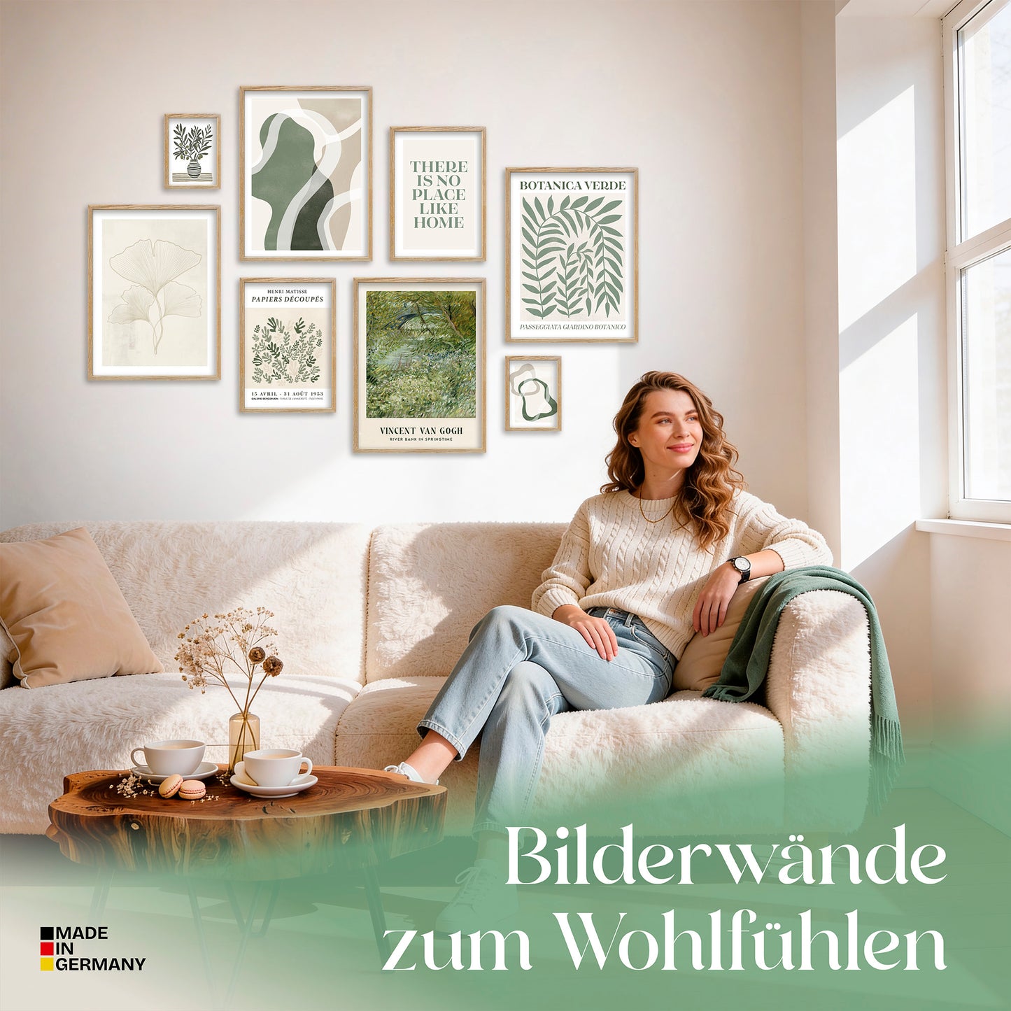 Poster Set Botanica Verde Bilderwand Wandbilder Abstrakt ARTFAVES