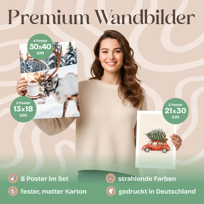 Poster Set Christmas Holidays Bilderwand Wandbilder Weihnachten ARTFAVES