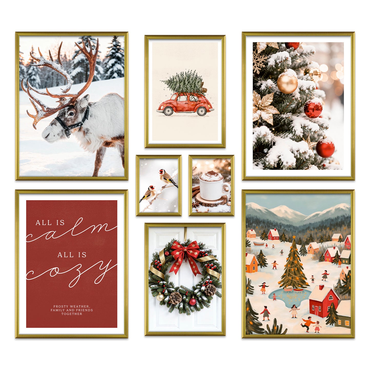 Poster Set Christmas Holidays Bilderwand Wandbilder Weihnachten ARTFAVES