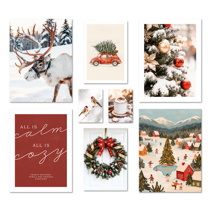 Poster Set Christmas Holidays I mehrteilige Bilderwand I Wandbilder Weihnachten