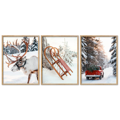 Poster Set Christmas Trio 1 I mehrteilige Bilderwand I Wandbilder Weihnachten