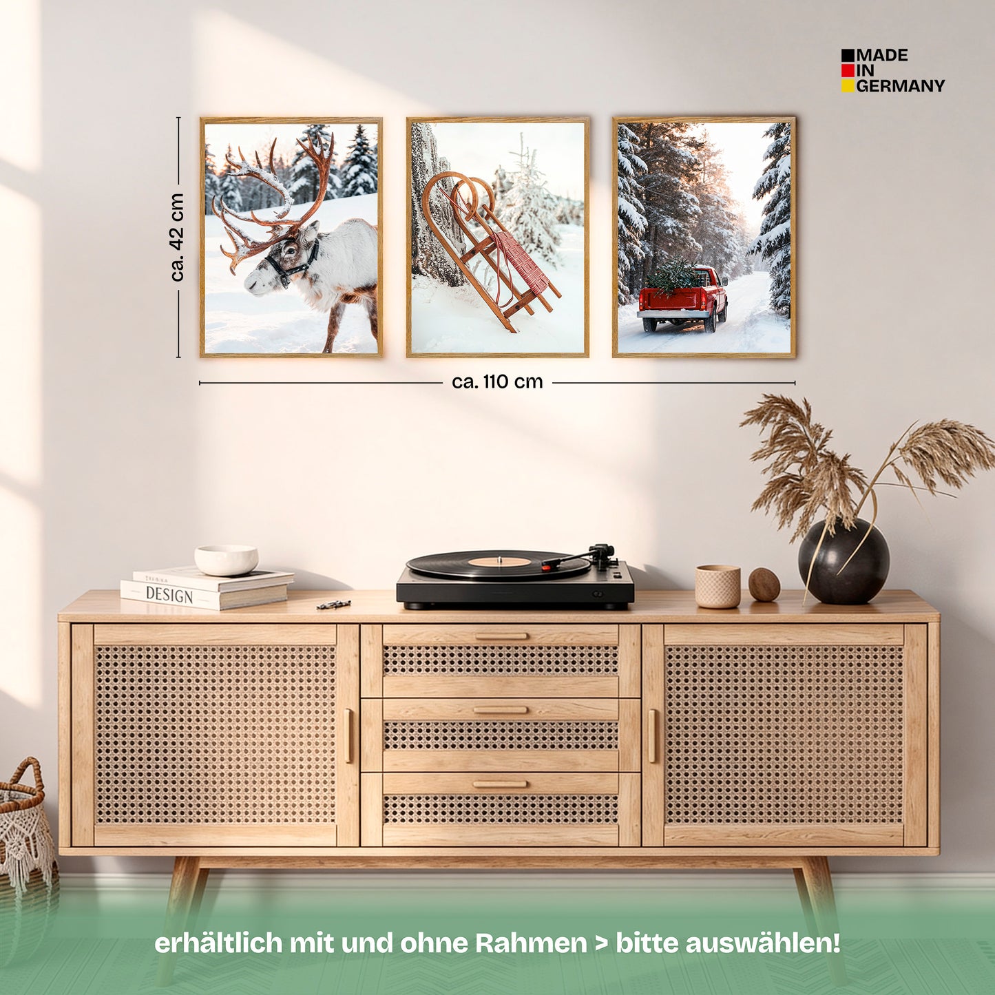 Poster Set Christmas Trio 1 Bilderwand Wandbilder Weihnachten ARTFAVES