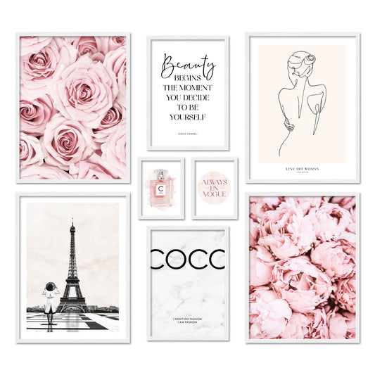 Poster Set Coco Rose Bilderwand Wandbilder Rosa ARTFAVES