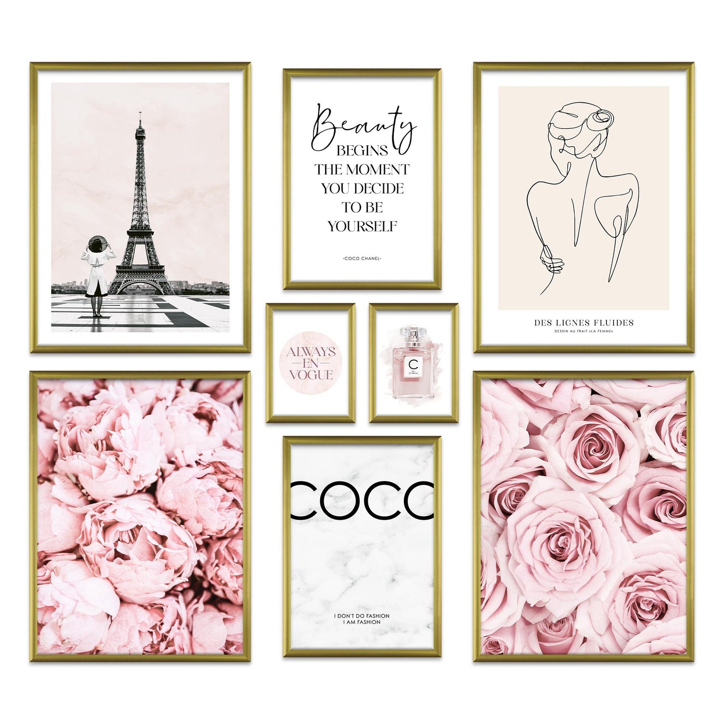 Poster Set - COCO ROSE I Paris Fashion Wall Art Pink
