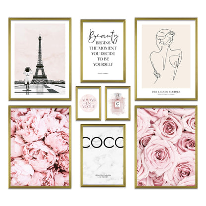 Poster Set - COCO ROSE I Paris Fashion Wall Art Pink