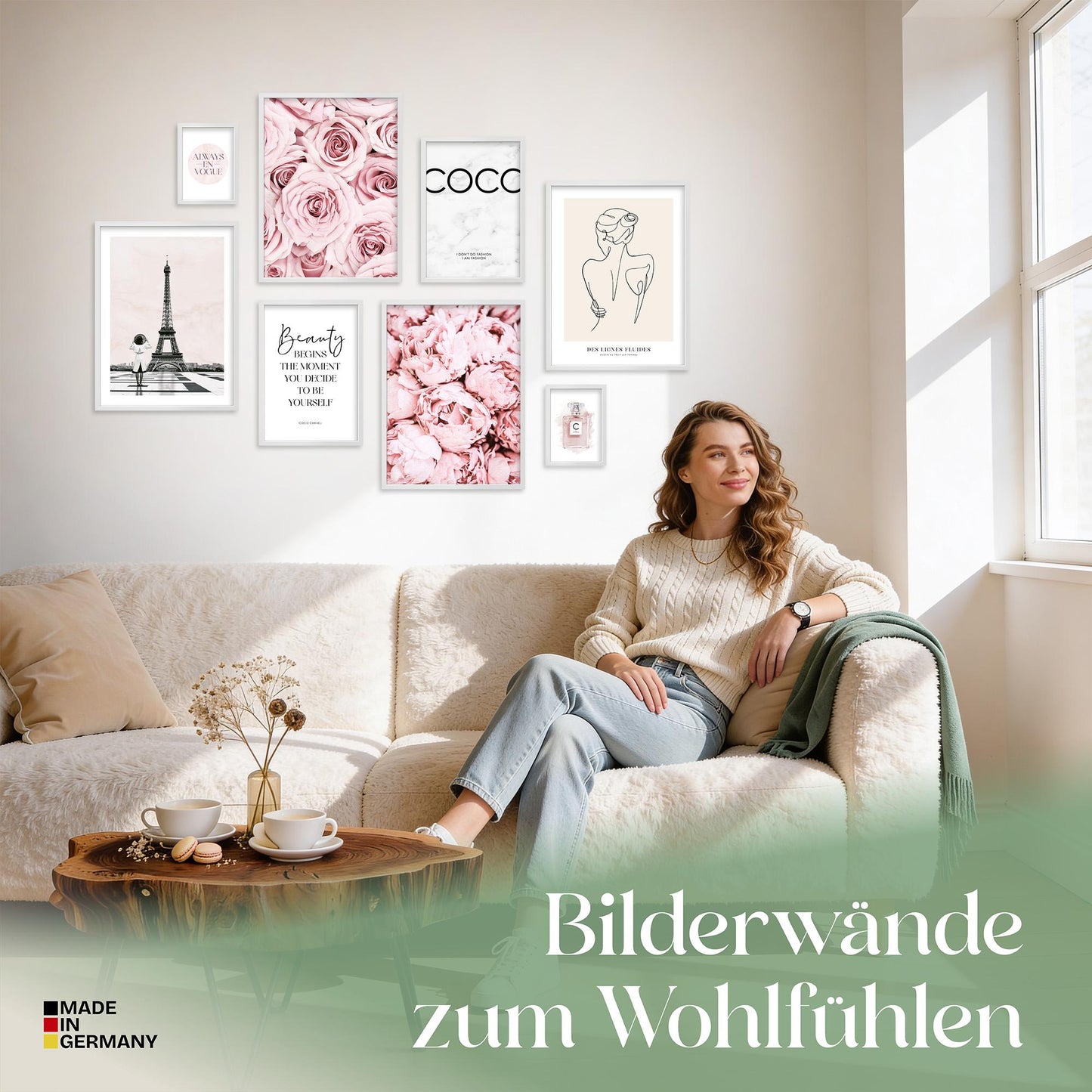 Poster Set Coco Rose Bilderwand Wandbilder Rosa ARTFAVES