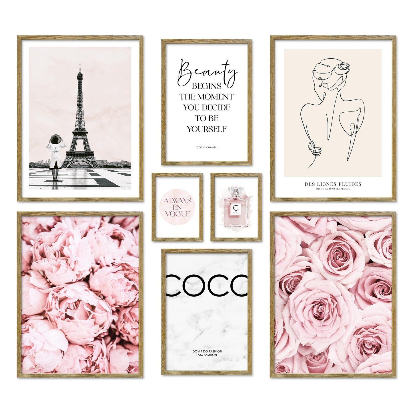 Poster Set - COCO ROSE I Paris Fashion Wall Art Pink