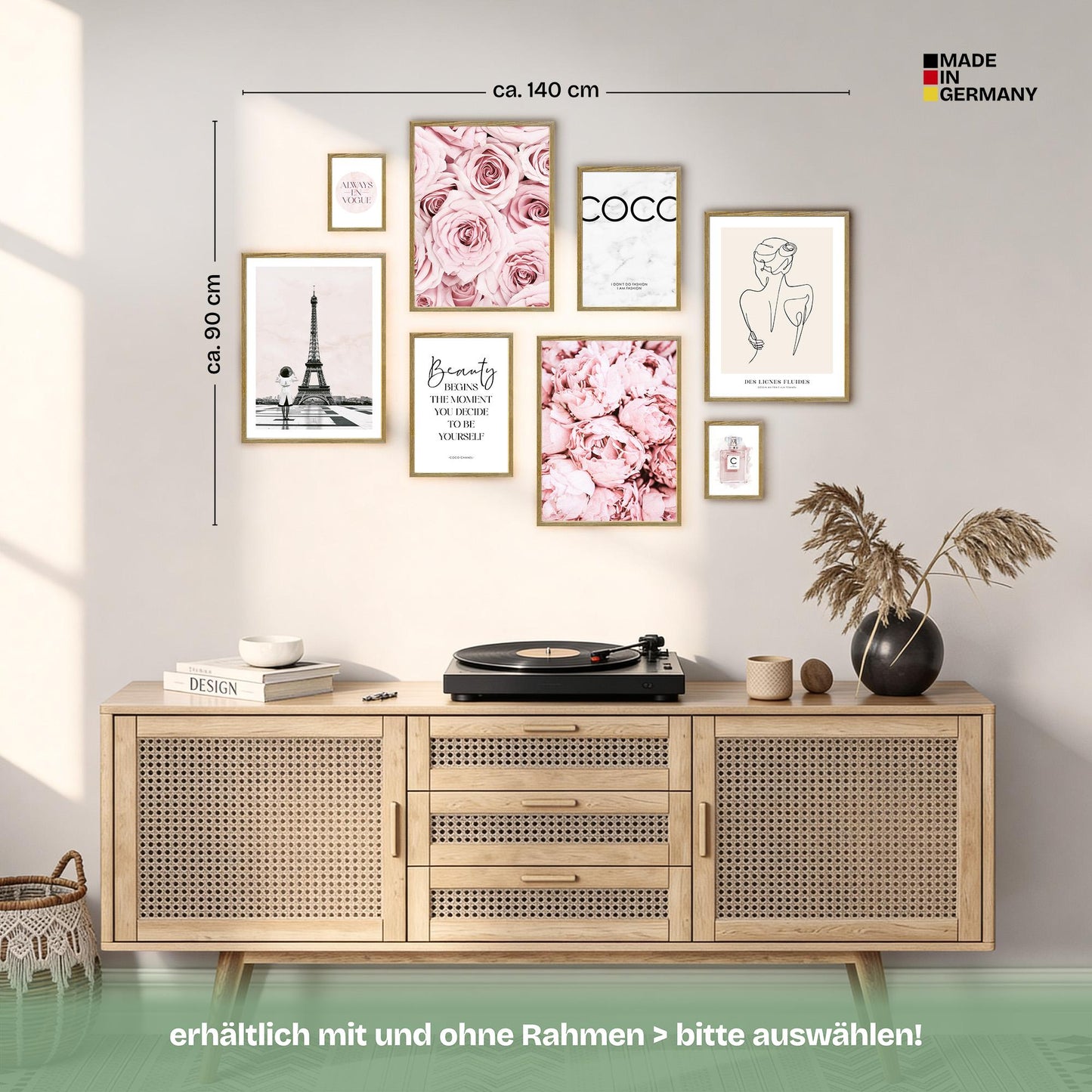 Poster Set Coco Rose Bilderwand Wandbilder Rosa ARTFAVES