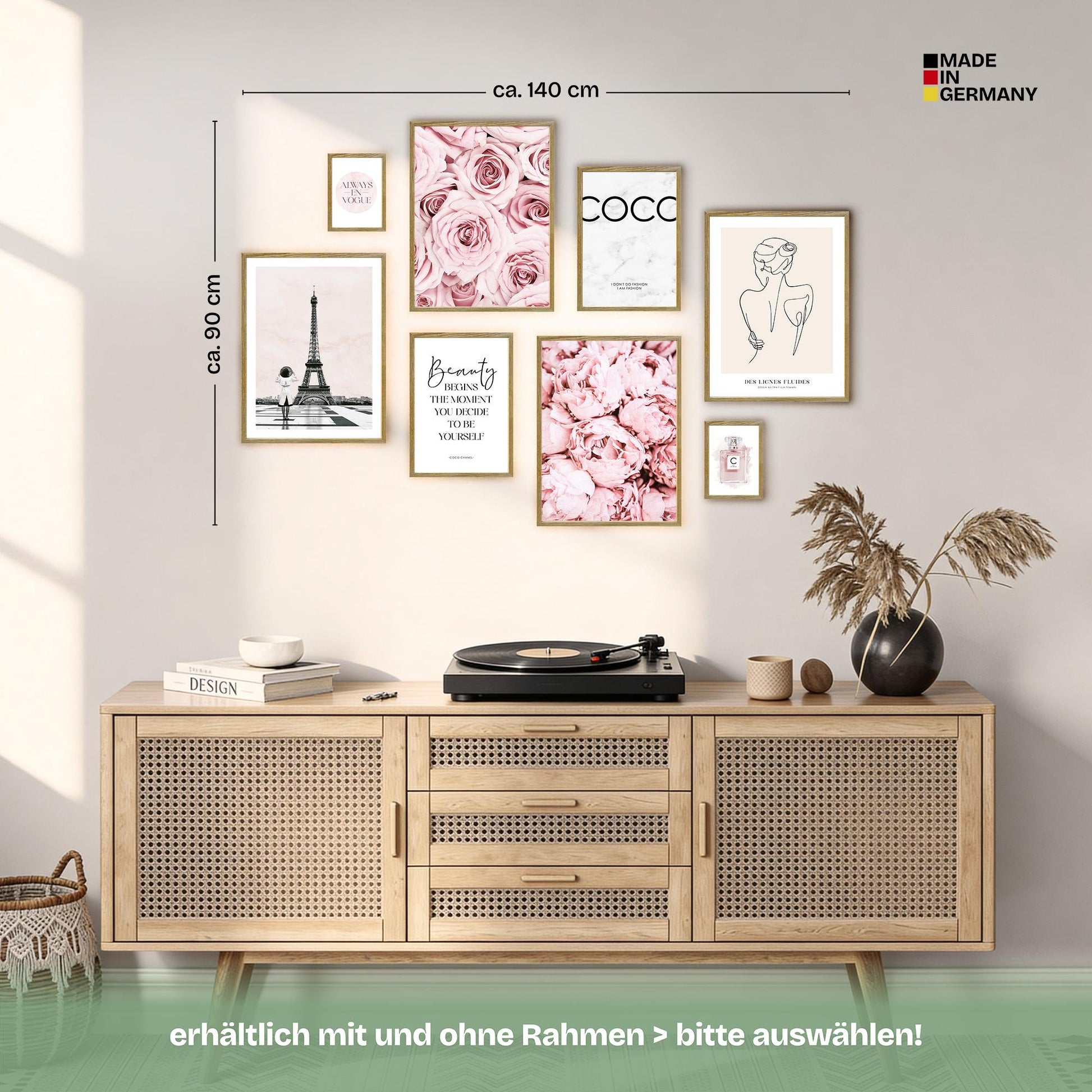 Poster Set Coco Rose Bilderwand Wandbilder Rosa ARTFAVES