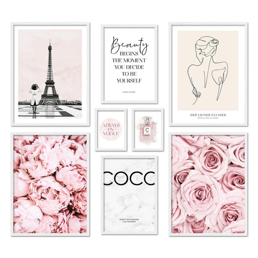 Poster Set Coco Rose Bilderwand Wandbilder Rosa ARTFAVES