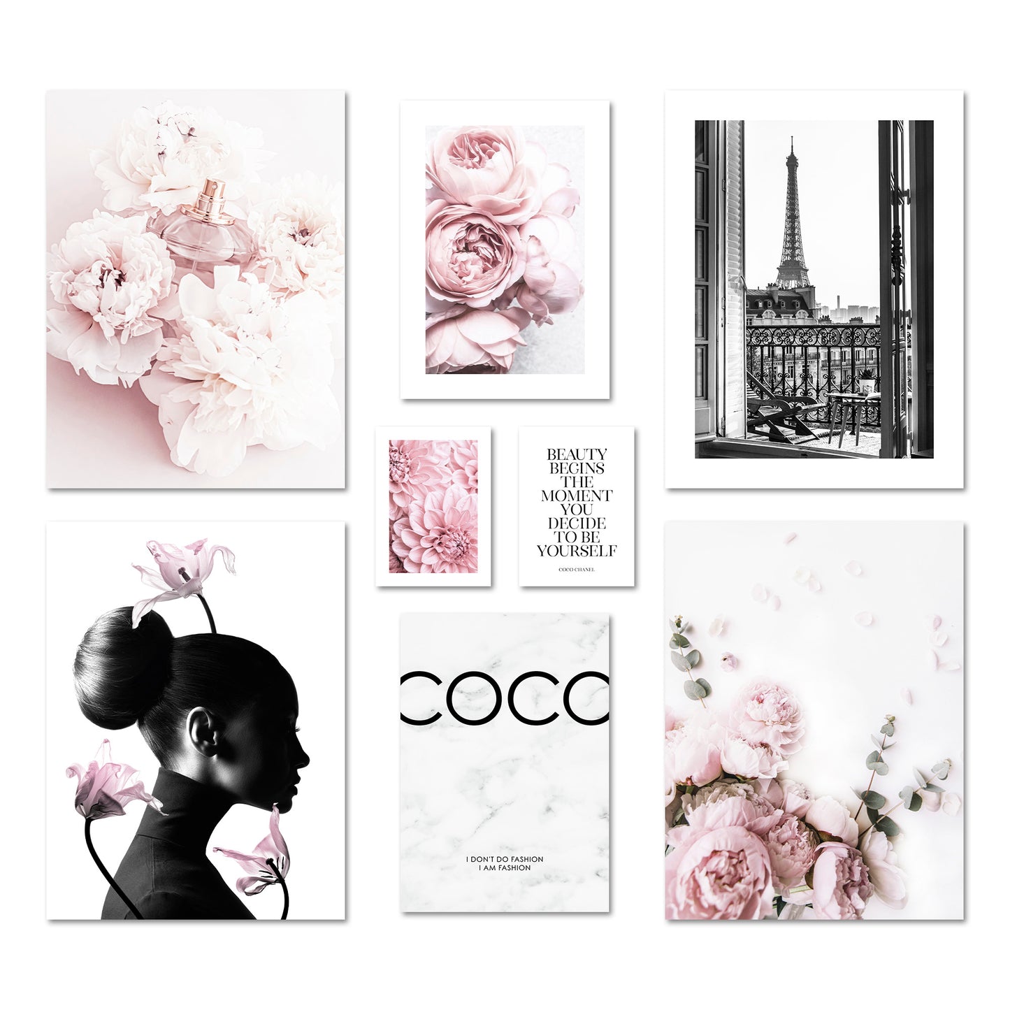 Poster Set Coco I mehrteilige Bilderwand I Wandbilder Rosa