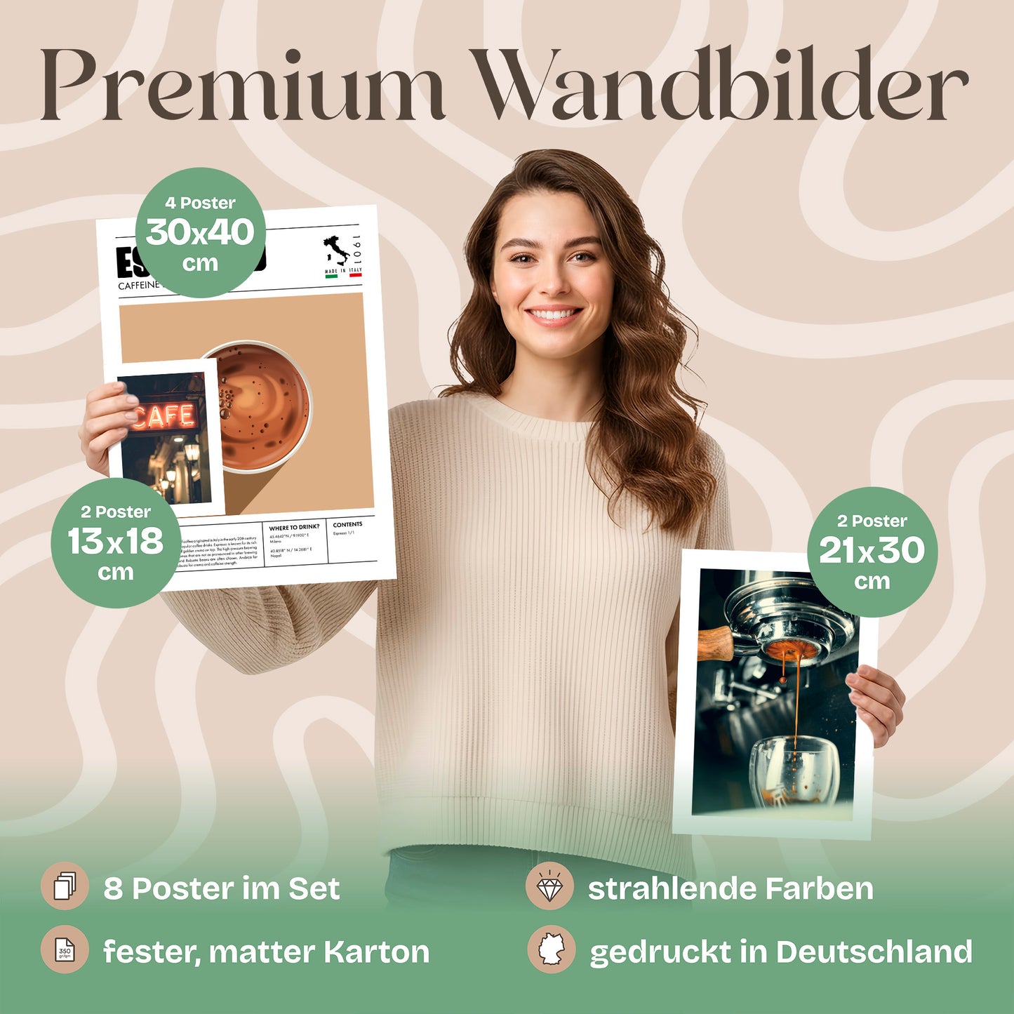 Poster Set Coffee Love Bilderwand Wandbilder Kaffee ARTFAVES