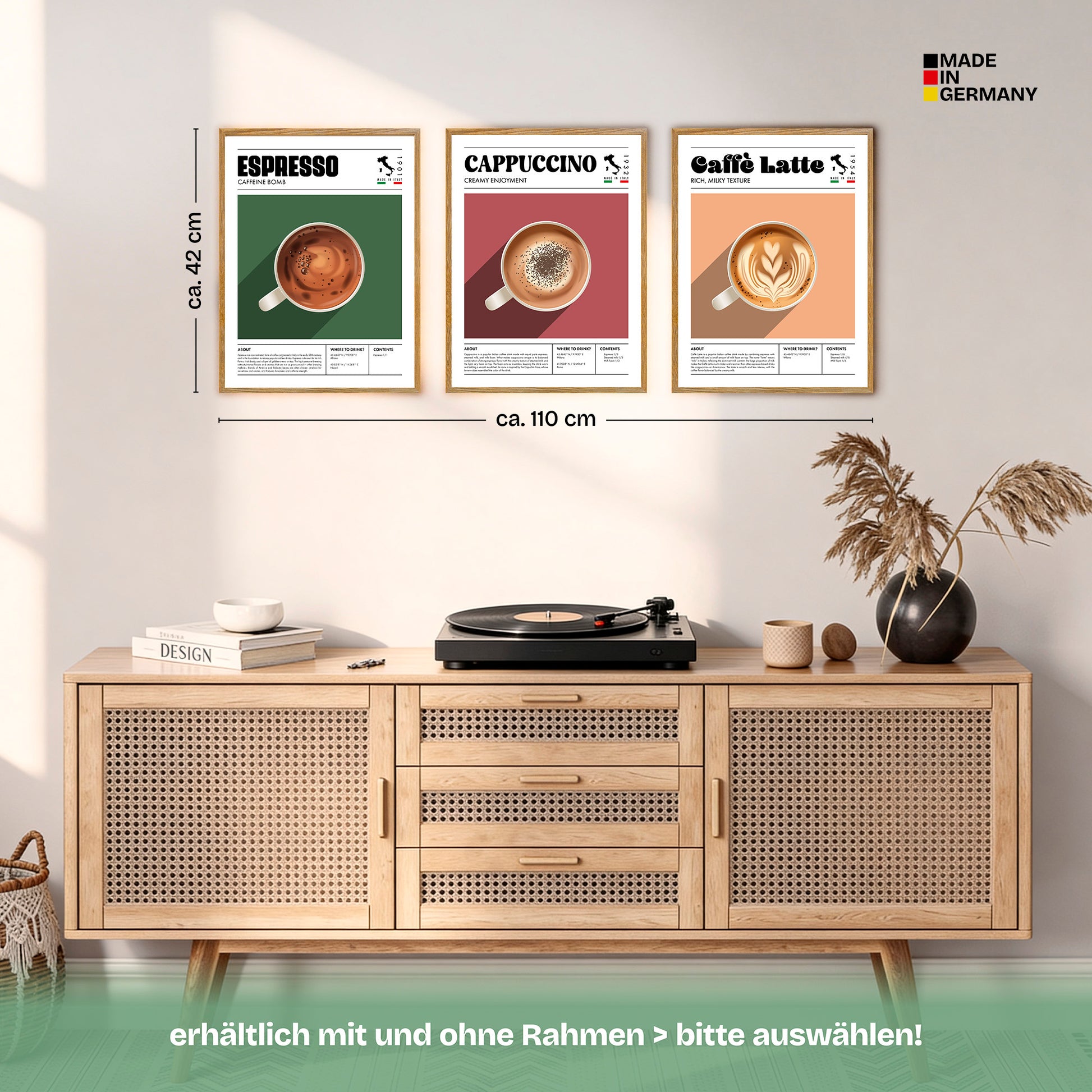 Poster Set Coffee Types Bilderwand Wandbilder Kaffee ARTFAVES