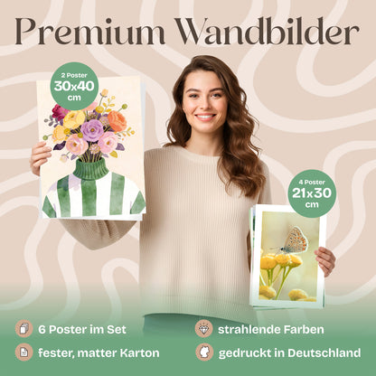 Poster Set Colorful Spring Bilderwand Wandbilder Fruehling ARTFAVES