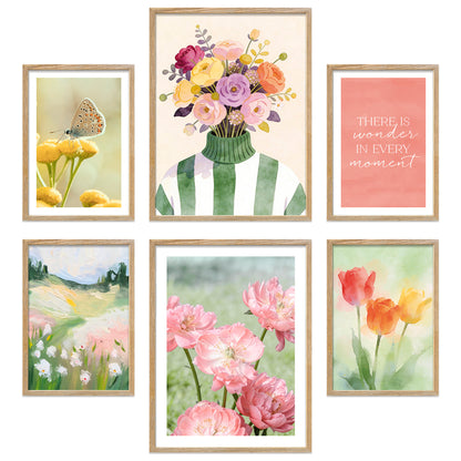 Poster Set Colorful Spring I mehrteilige Bilderwand I Wandbilder Fruehling