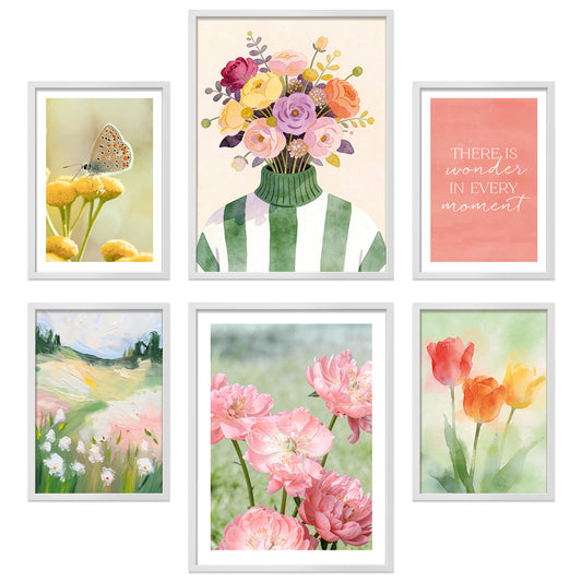 Poster Set Colorful Spring Bilderwand Wandbilder Fruehling ARTFAVES