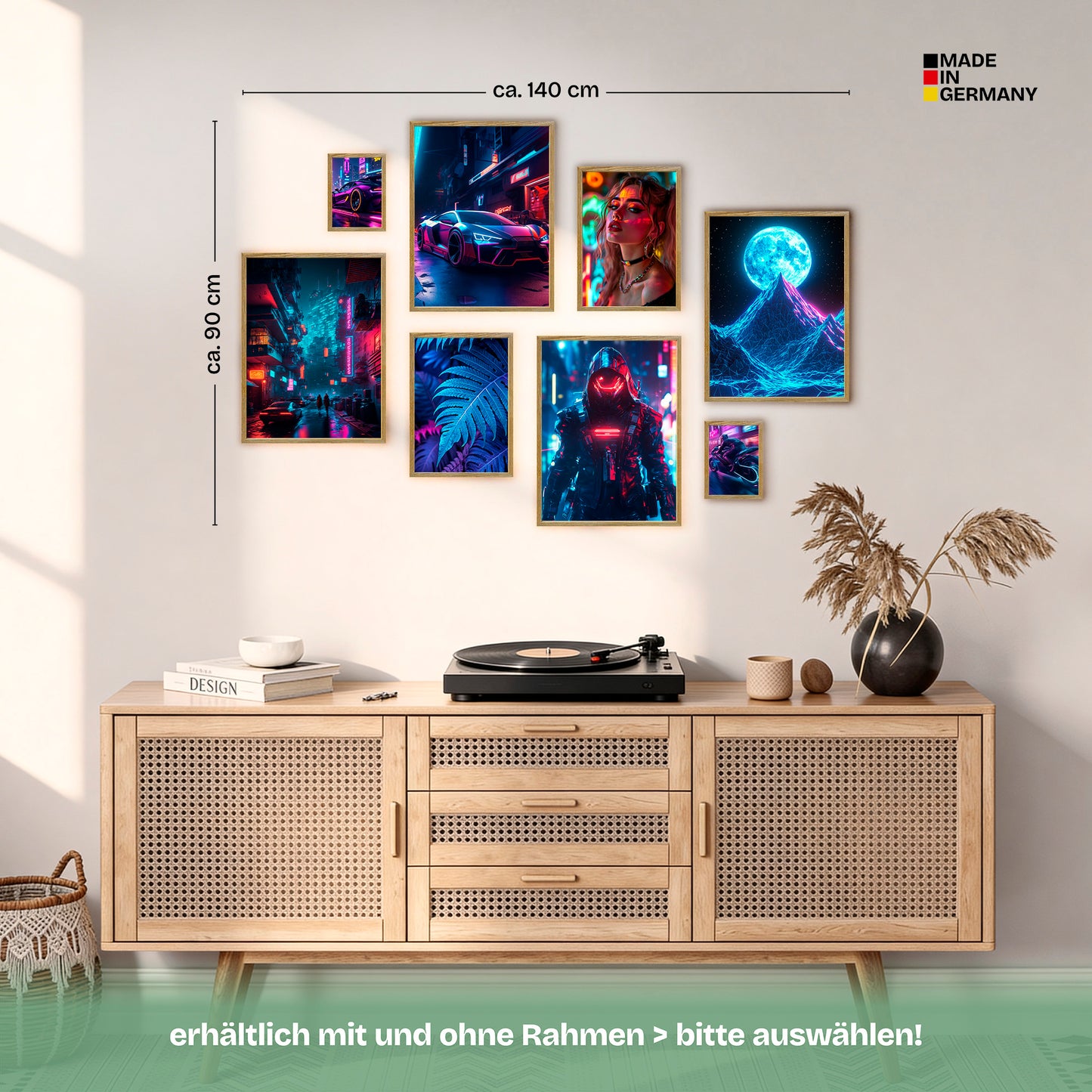 Poster Set Cyberpunk Bilderwand Wandbilder Gamer ARTFAVES