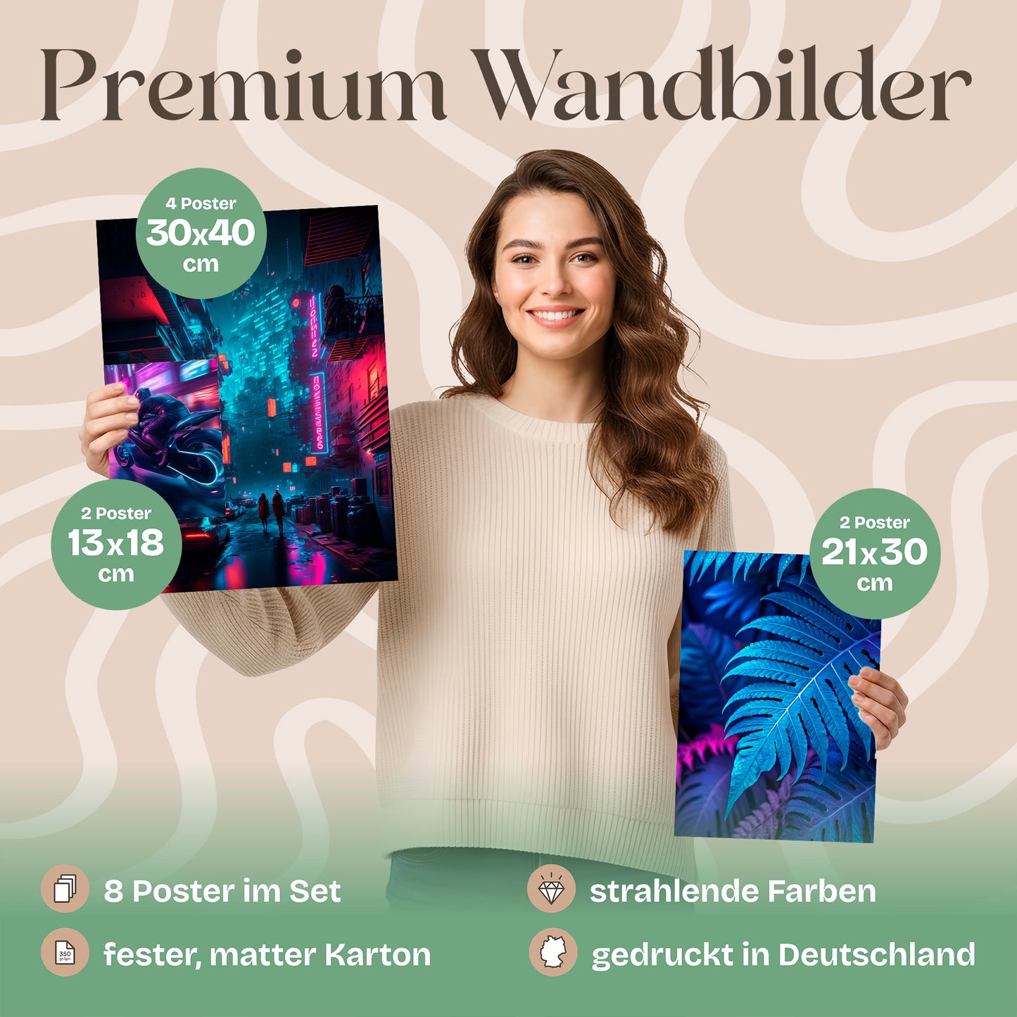 Poster Set Cyberpunk Bilderwand Wandbilder Gamer ARTFAVES