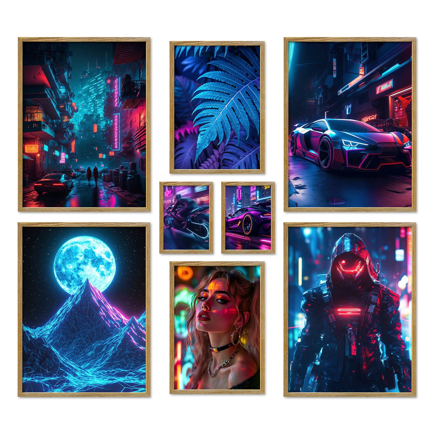 Poster Set Cyberpunk I mehrteilige Bilderwand I Wandbilder Gamer