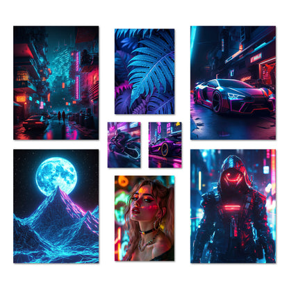 Poster Set Cyberpunk I mehrteilige Bilderwand I Wandbilder Gamer