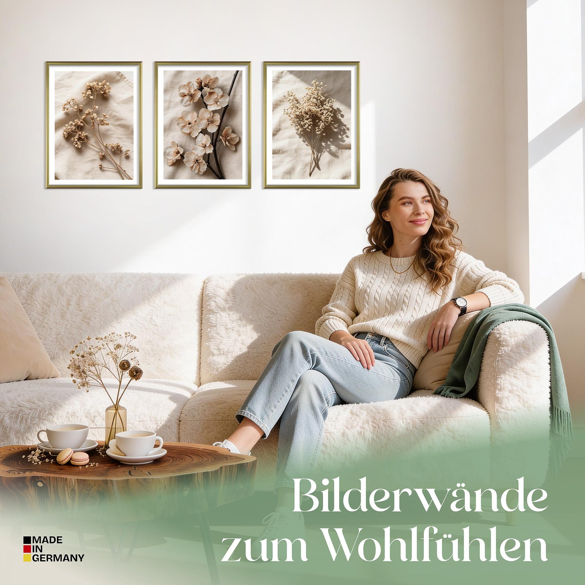 Poster Set Dark Flowers 2 Bilderwand Wandbilder Trockeblumen ARTFAVES