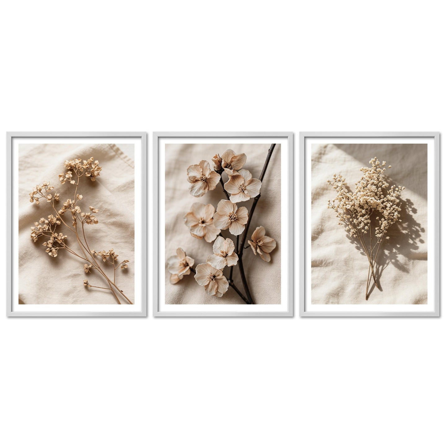 Poster Set Dark Flowers 2 I mehrteilige Bilderwand I Wandbilder Trockeblumen