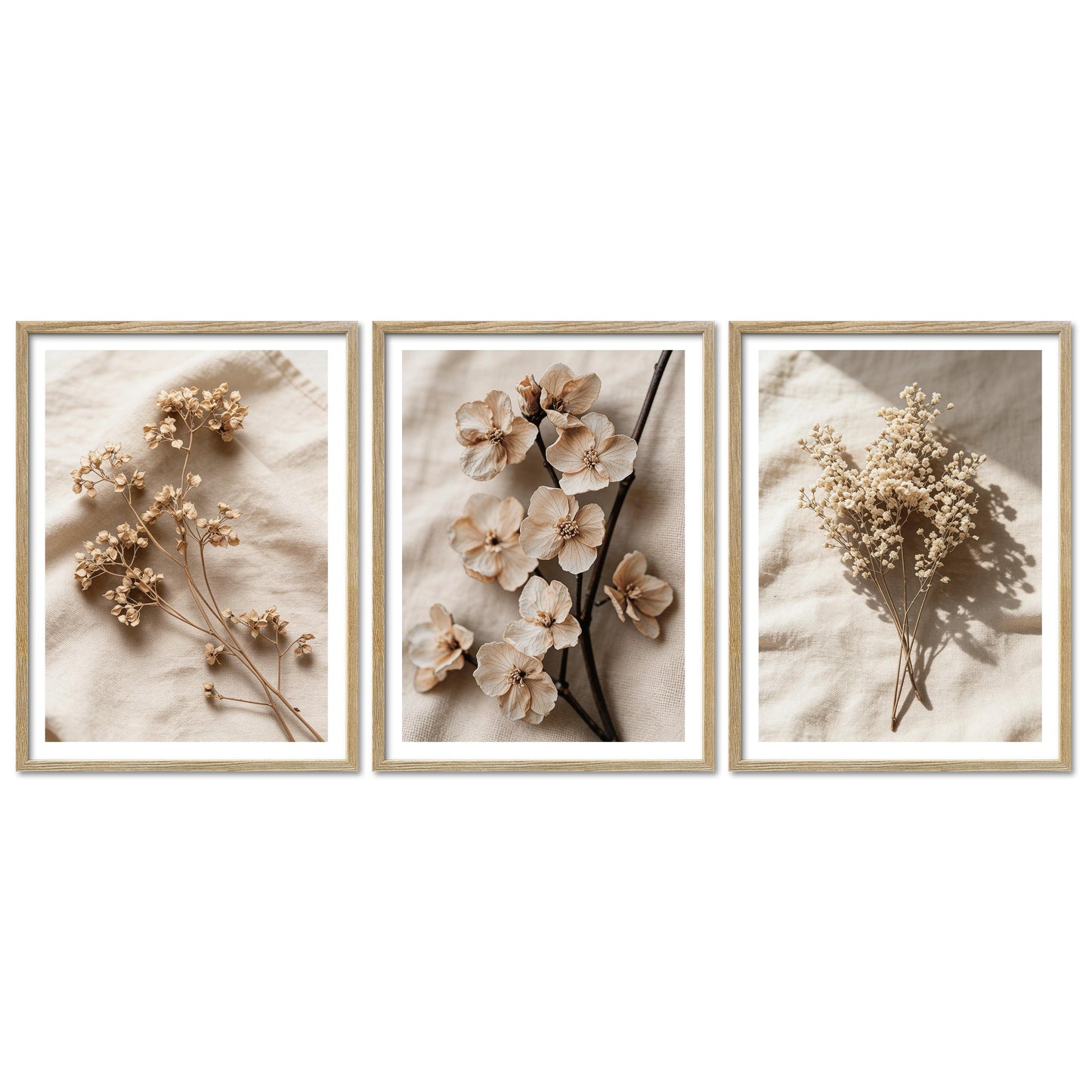 Poster Set Dark Flowers 2 I mehrteilige Bilderwand I Wandbilder Trockeblumen