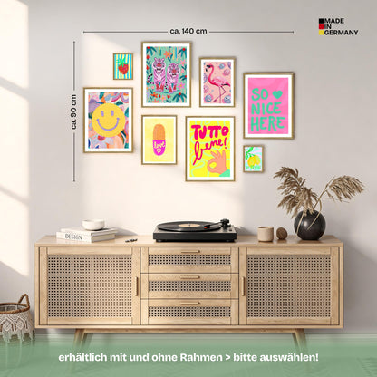 Poster Set Dopamine Decor Fun Bilderwand Wandbilder bunte-bilder ARTFAVES