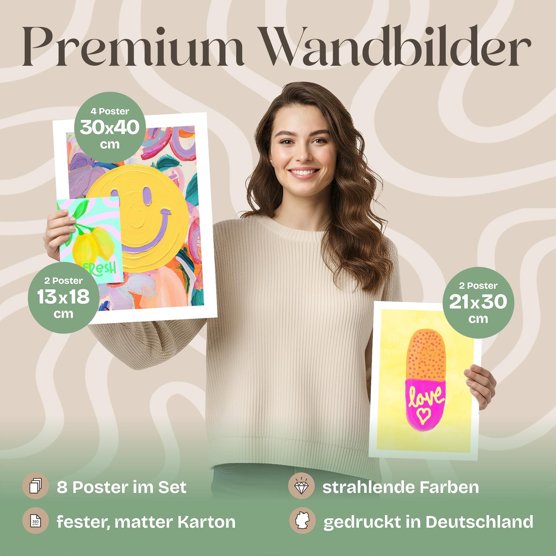 Poster Set Dopamine Decor Fun Bilderwand Wandbilder bunte-bilder ARTFAVES