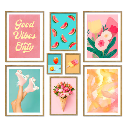 Poster Set Dopamine Summer I mehrteilige Bilderwand I Wandbilder Sommer