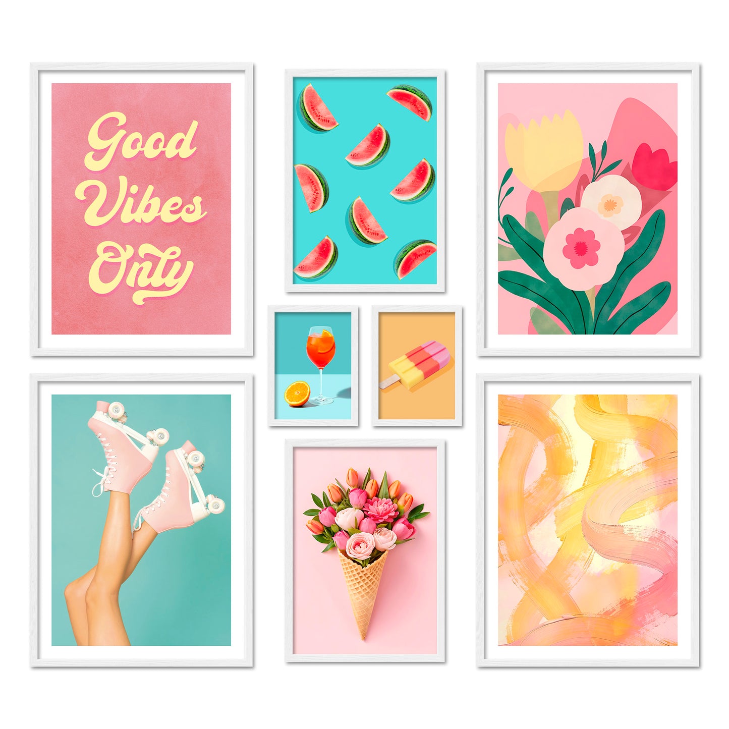 Poster Set Dopamine Summer I mehrteilige Bilderwand I Wandbilder Sommer