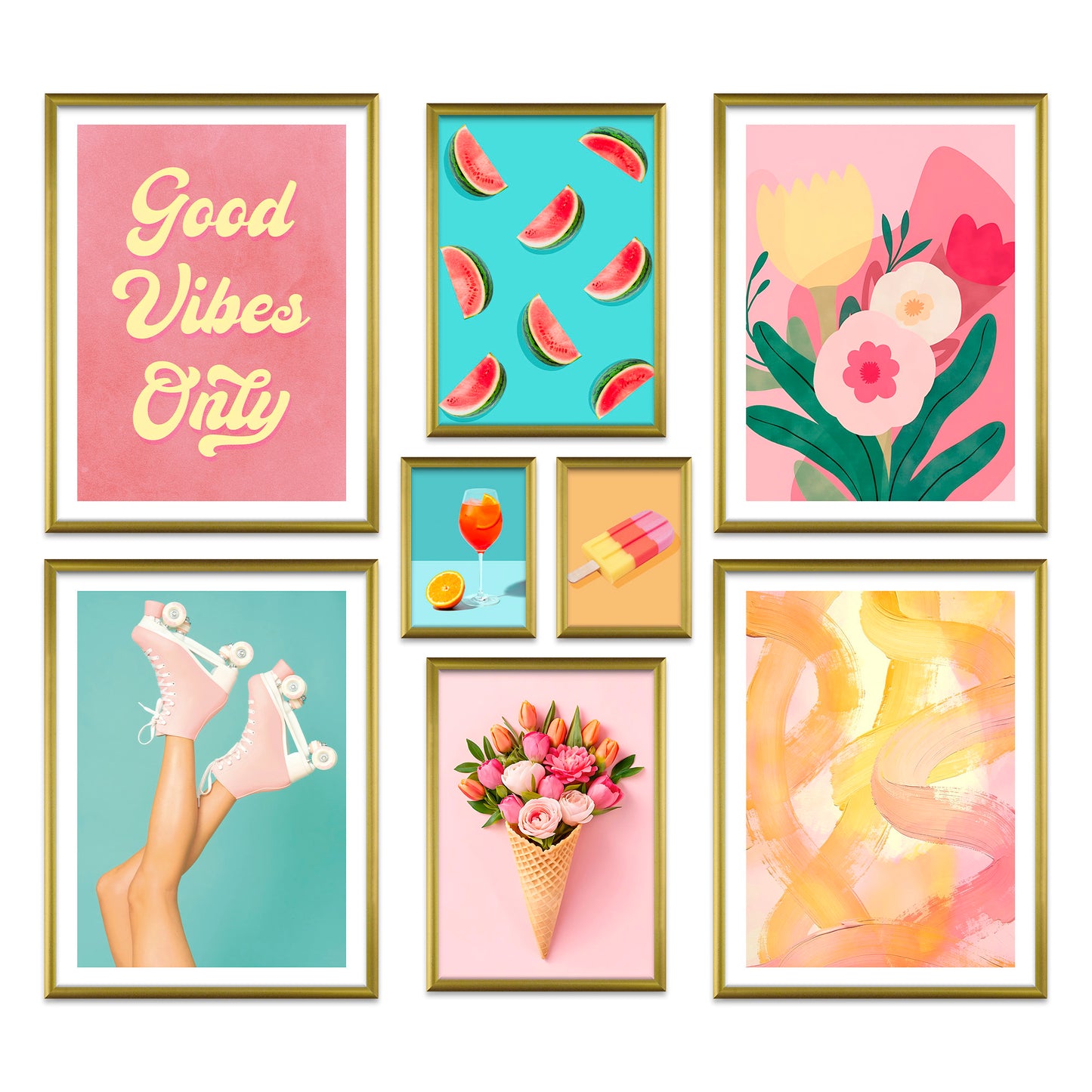 Poster Set Dopamine Summer I mehrteilige Bilderwand I Wandbilder Sommer
