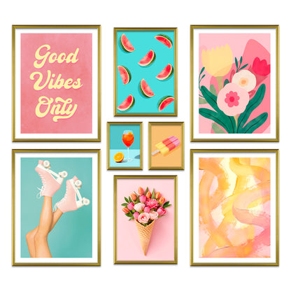 Poster Set Dopamine Summer I mehrteilige Bilderwand I Wandbilder Sommer