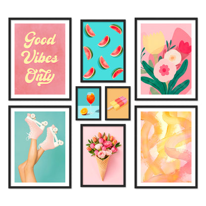Poster Set Dopamine Summer Bilderwand Wandbilder Sommer ARTFAVES