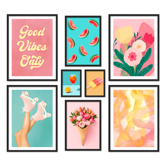 Poster Set Dopamine Summer Bilderwand Wandbilder Sommer ARTFAVES