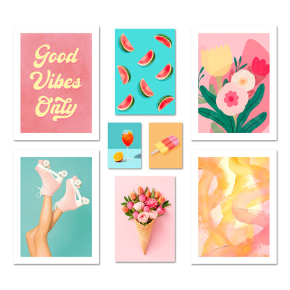 Poster Set Dopamine Summer I mehrteilige Bilderwand I Wandbilder Sommer