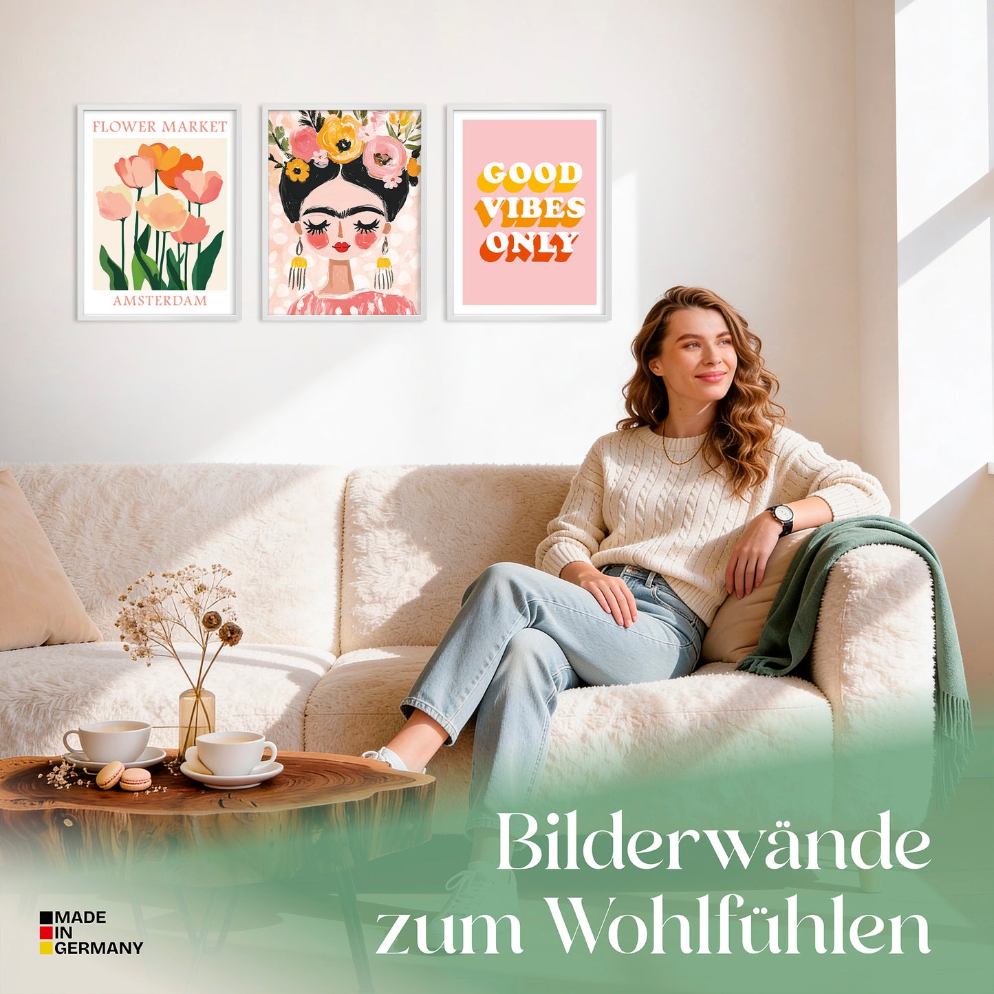 Poster Set Dopamine Trio 1 Bilderwand Wandbilder Frida-Kahlo ARTFAVES
