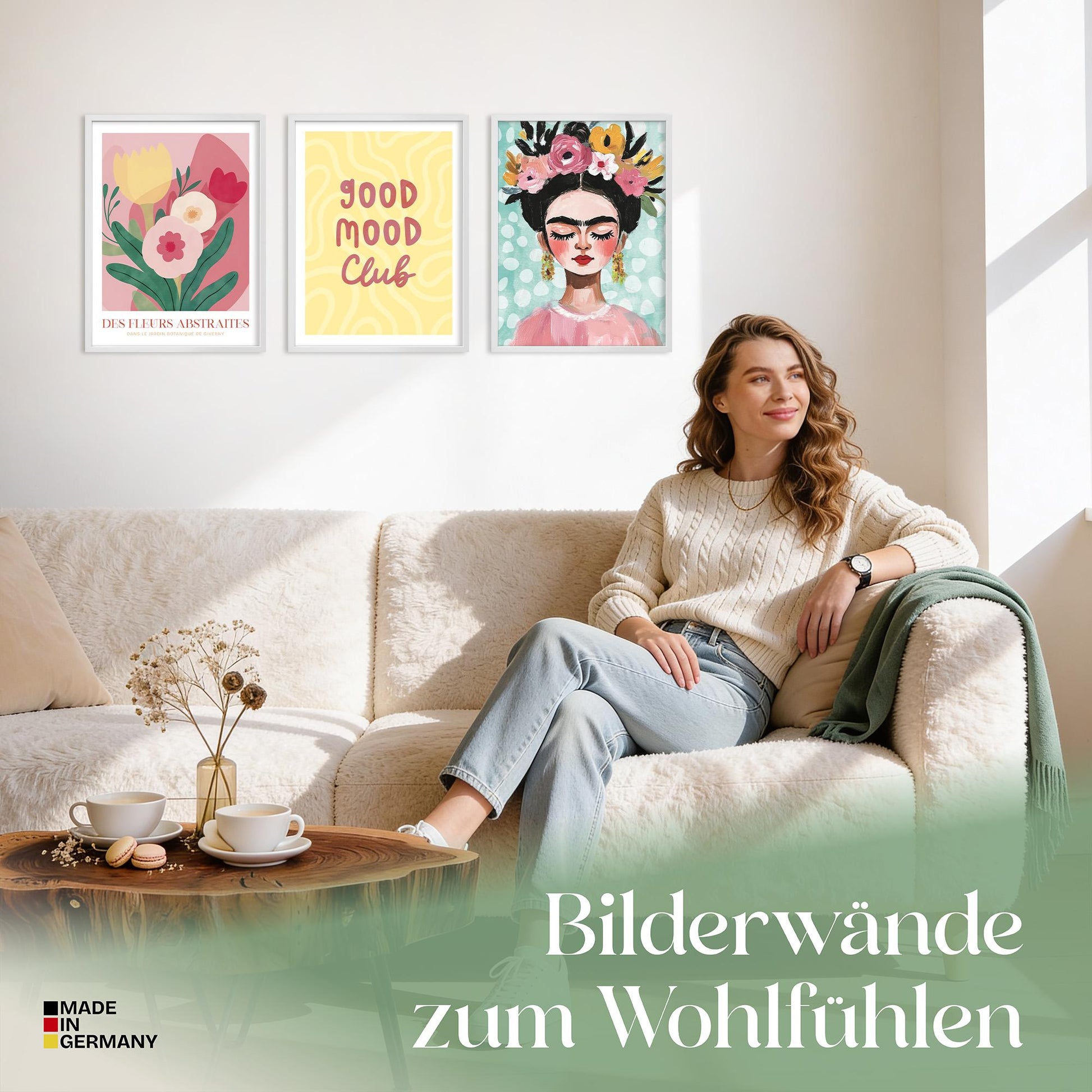 Poster Set Dopamine Trio 1 Bilderwand Wandbilder Frida-Kahlo ARTFAVES