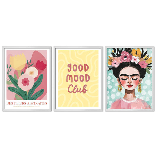 Poster Set Dopamine Trio 1 Bilderwand Wandbilder Frida-Kahlo ARTFAVES