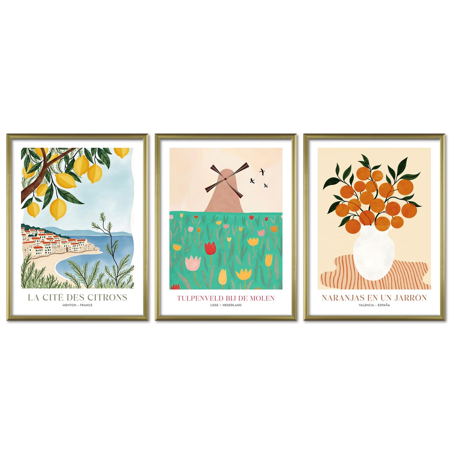 Poster Set Dopamine Trio 2 I mehrteilige Bilderwand I Wandbilder Abstrakte-Kunst