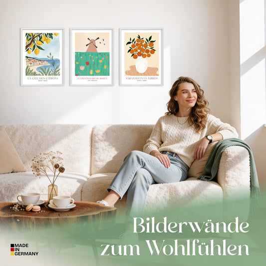 Poster Set Dopamine Trio 2 Bilderwand Wandbilder Abstrakte-Kunst ARTFAVES