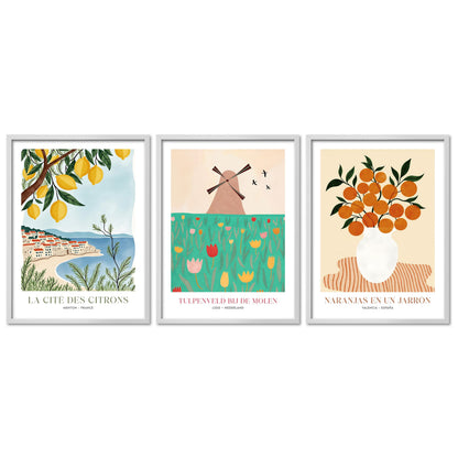 Poster Set Dopamine Trio 2 Bilderwand Wandbilder Abstrakte-Kunst ARTFAVES